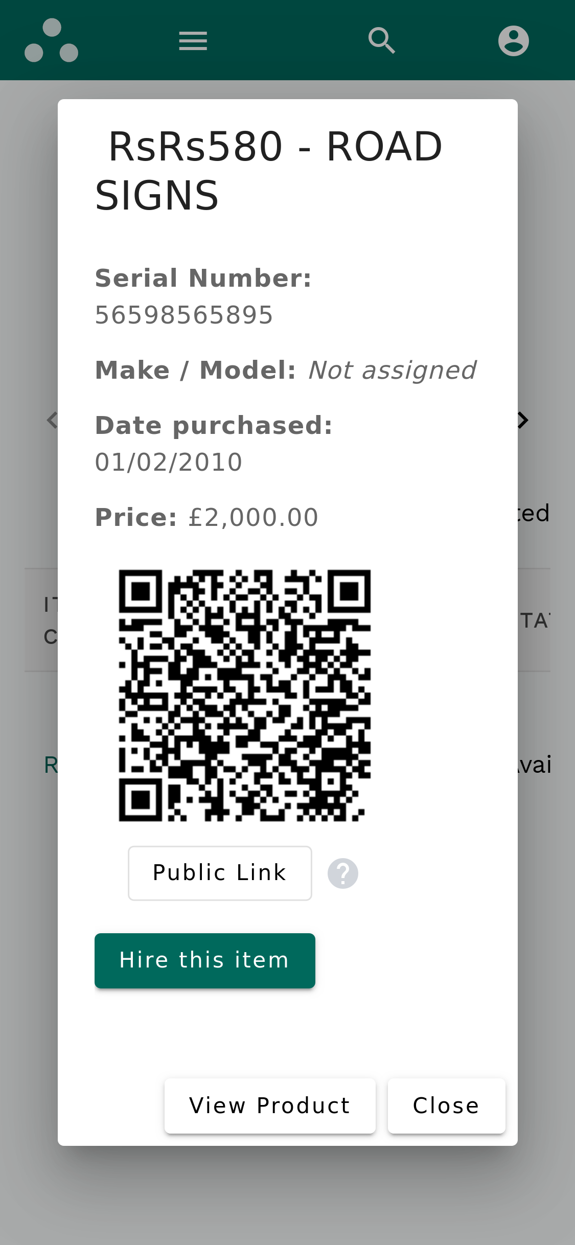 Item profile summary